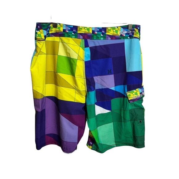 Hurley Phantom Mens Bold Primary Color Block Board Shorts Swim Trunks Large - Picture 2 of 9